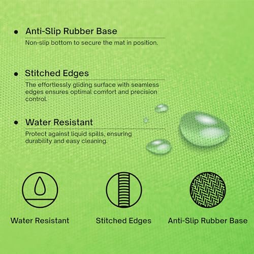 Pixio 3XLarge Green Screen Mouse Mat Chroma Key Durable Smooth Water-Resistant Polyester Surface Rubber Base Mouse Pad - for Gaming, Streaming, Filming, Content Creation with a Clear Background - size: 47.2L x 21.7W inches