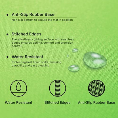 Pixio 2XLarge Green Screen Mouse Mat Chroma Key Durable Smooth Water-Resistant Polyester Surface Rubber Base Mouse Pad - for Gaming, Streaming, Filming, Content Creation with a Clear Background - size: 37L x 15.7W inches