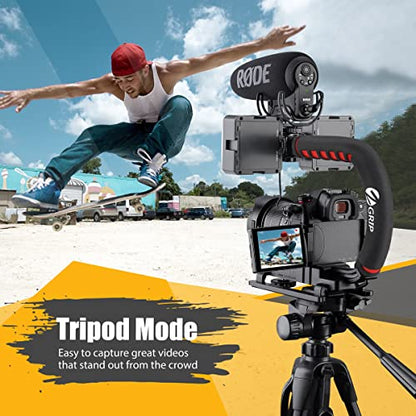Zeadio Video Action Stabilizing Handle Grip Handheld Stabilizer with Cold-Shoe Mount for All DSLR Camera Camcorder - style: Standard Version