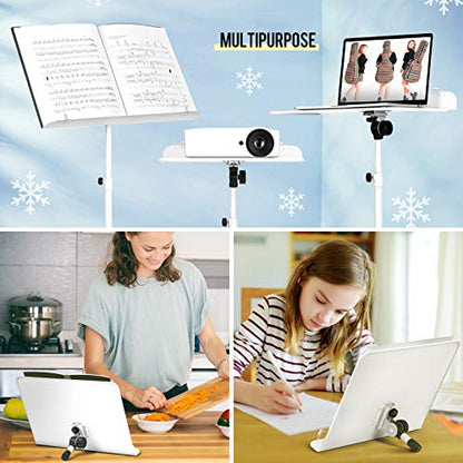 CAHAYA Sheet Music Stand & Tabletop Music Stand Solid Back with Carrying Bag for Books Notes Laptop Tablet White CY0194 - color: White, size: Standard Version