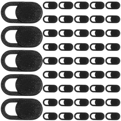 Webcam Cover (50 Pack), 0.03 inch Ultra Thin Laptop Camera Cover Slide for Laptop/Cell Phone/Pad/PC/Tablet Accessories, Protect Your Privacy and Security, Strong Adhesive (Black)
