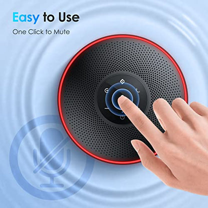 EMEET Bluetooth Speakerphone - Daisy Chain/Use Alone up to 16 attendees, M220 Professional Wireless Speakerphone 360°Voice Pick-up 8 AI Noise Cancellation Mics Skype Speakerphone for Conference Calls - style: M220-16 People