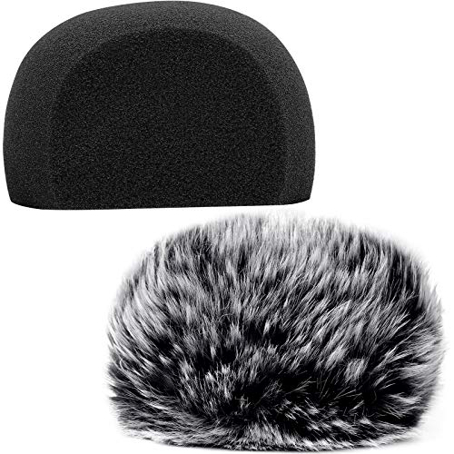 ChromLives Windscreen Microphone Wind Muff, Foam Wind Screen Wind Cover Compatible with Zoom H5 H6 Portable Handy Recorder Furry & Foam 2Pack - color: H6 windscreen