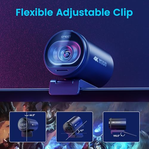 EMEET S600 4K Webcam for Streaming - Sony 1/2.55'' Sensor, PDAF Autofocus, 1080P@60FPS, 2 Noise Reduction Mics, Built-in Privacy Cover, 73° FOV, Streaming Camera for Live Commerce/Gaming/Beauty - style: S600 Sony Sensor PDAF 60FPS