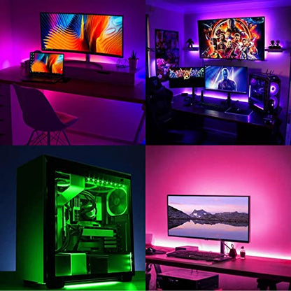 5V USB RGB LED Strip Light USB Powered 13.2ft/4M (2pcs x 6.6ft) 240LEDs Flexible SMD 5050 with Controller Dimmable 19 Dynamic Modes 20 Static Colors No-Waterproof IP20 LED Tape Lights - color: RGB (Red, Green, Blue)