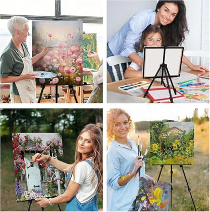 AROIC Art Painting Artist Easel Stand, Painting Display Easel Stand,Portable Adjustable Iron Tripod Display Stand with Bag, Height from 20 to 66 in for Table-Top/Floor Drawing and Displaying(8 Pack) - style: 8P