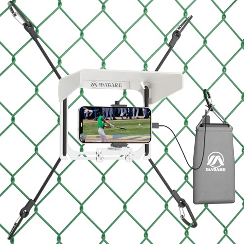 Cell Phone Fence Mount with Shade, Game Recording Mounting Kit Works with Gamechanger, iPhone, Mevo Start, Phones, and GoPro, for Recording Baseball,Softball and Tennis Games(Mini Plus) - size: MINI PLUS