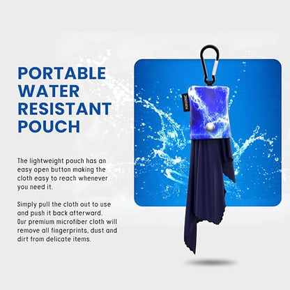 Microfiber Cloth & Glasses Wipes (3 Pack) Lens & Glasses Cleaning Cloth - Eyeglass Cleaner - Camera Lenses & Gadget Delicate Screens - Blue - color: Blue Lightning, size: 3 Pack