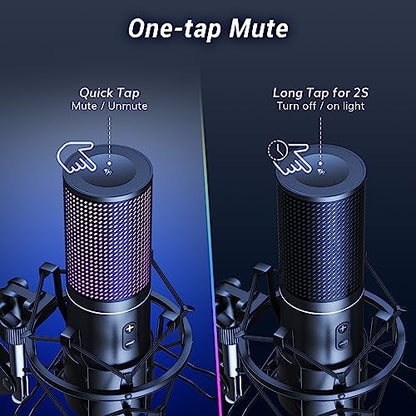 TONOR USB Podcast Microphone, Gaming PC Studio Streaming Mic Kit for Gamer, Recording Condenser Equipment Cardioid Microfono for Singing, YouTube, 200 cm/78inch Cable, with Adjustable Arm Stand, Q9S - style: Q9S