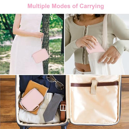 Canboc Carrying Case for Kodak PIXPRO FZ55/ FZ45 16MP Digital Camera, FZ45 Video Vlogging Camera Bag, Mesh Pocket fit Cable, SD Card, Pink (Case Only) - color: Small-Pink