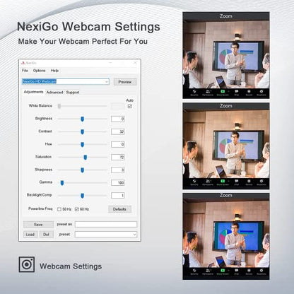Zoom Certified, NexiGo N950P (Gen 2) 4K Zoomable Webcam, RF Remote, Sony_Starvis Sensor, 5X Digital Zoom, Pro Web Camera with Dual Stereo Mics - style: 4K Webcam with Remote