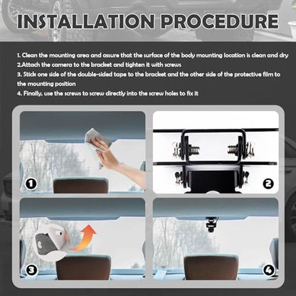 4 Sets Car Backup Camera Mount Kit with Screws,90° Adjustable Rear Camera Mount for 13mm Screw Mounting Holes,2 Types Rear Dash Cam Mounts Fit for Reverse Cameras/Rearview Cameras