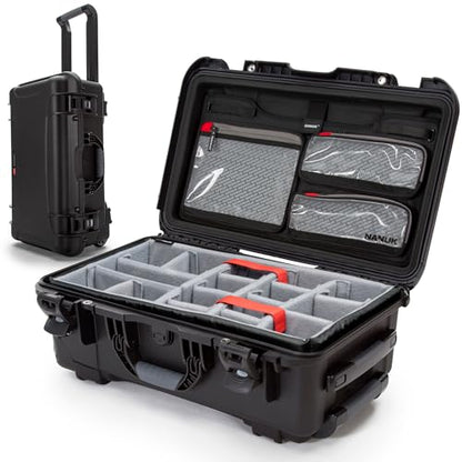 NANUK 935 Pro Photo Kit – Waterproof Travel Camera Hard Case with Padded Dividers and Wheels, 22” x 14” x 9” - Dustproof and Impact Resistant, Airline Carry-On Approved – Black | Includes Padded Divider and Lid Organizer, Nk-7 Resin Shell, Polyurethane Wh