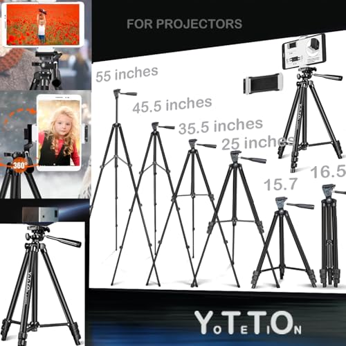 55" Aluminum Phone & Camera Tripod, Extendable Cell Phone Tripod Stand Compatible with iPhone/Android/Action Camera is Perfect for Live Streaming/Video Recording/Selfies - size: TR55-4
