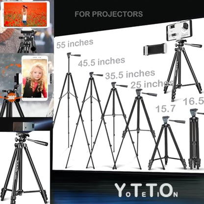 55" Aluminum Phone & Camera Tripod, Extendable Cell Phone Tripod Stand Compatible with iPhone/Android/Action Camera is Perfect for Live Streaming/Video Recording/Selfies - size: TR55-4