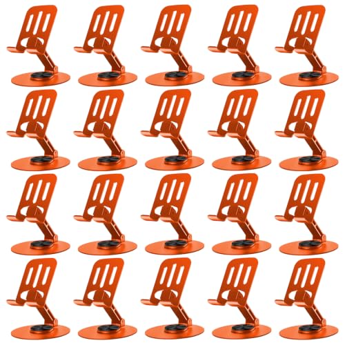 Universal Metal Cell Phone Stand, Multi-Angel Adjustable 360° Rotation Non-Slip Metal Phone Stand Compatible with iPhone 17 Pro Max and All Smartphones (20PCS Orange) - color: 20PCS Orange