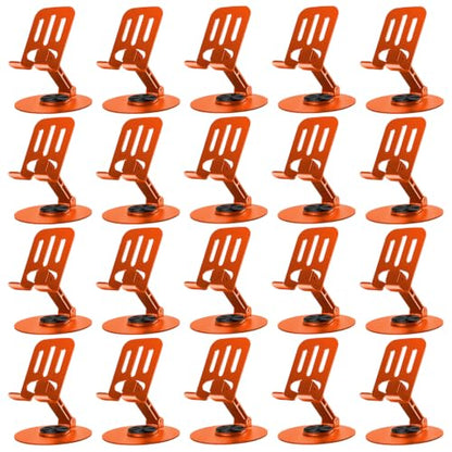Universal Metal Cell Phone Stand, Multi-Angel Adjustable 360° Rotation Non-Slip Metal Phone Stand Compatible with iPhone 17 Pro Max and All Smartphones (20PCS Orange) - color: 20PCS Orange