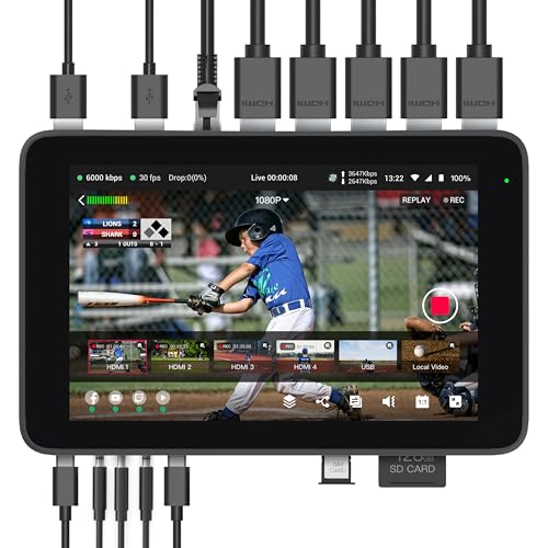 YoloLiv YoloBox Ultra, Horizontal/Vertical NDI Live Streaming Equipment | 4K, ISO Recording, NDI & SRT Support, Switcher Monitor Encoder Recorder, for Facebook, YouTube, Instagram, Tiktok, RTMPS