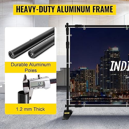 VEVOR Backdrop Banner Stand 8 x 8 Ft Adjustable Height Background Stand Backdrop with 1 Carrying Bag, Backdrop Stand for Parties Wedding Photo Booth Trade Show - size: 8 x 8 Ft