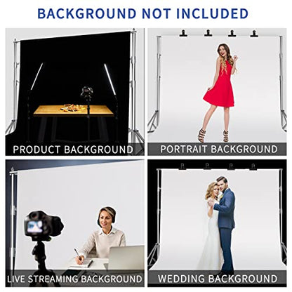 8.5 * 10 FT Stainless Steel Backdrop Stand,Photo Video Adjustable Background Support System Stand Kit with Carry Bag for Parties,Wedding,Photography Studio