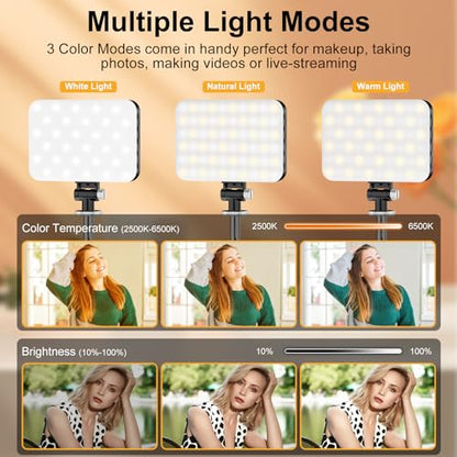 Overhead Phone Mount with 60 LED Portable Selfie Light and Phone Holder for Desk, Camera Mount Arm Stand with Remote, Overhead Stand for Video Recording, Live Streaming, TikTok, YouTube and Cooking
