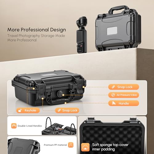 STARTRC PHOTO OSMO Pocket 4/3 Hard Case, Double-layer Waterproof Hard Case for DJI Pocket 3/4 Creator Combo Accessories, Multifunctional Large Capacity Storage Bag