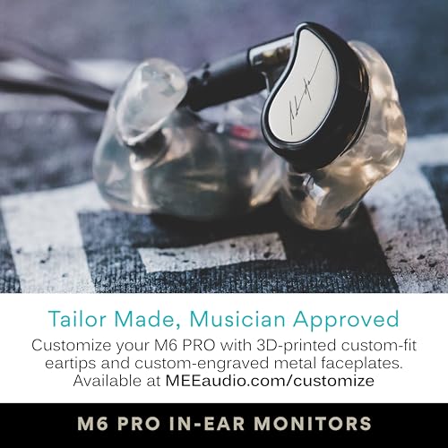 MEE audio M6 PRO Musicians' In-Ear Monitors Wired + Wireless Combo Pack: Includes IEMs, 2 Audio Cables and BT3 Hi-Res Bluetooth Audio Adapter w/aptX, LDAC, Auracast Support, & Built-In Headset (Black) - color: Black, style: IEMs + Bluetooth Adapter