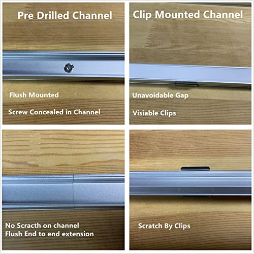 LED Strip Pre-Drilled U Channel Diffuser 6-Pack 3.28FT,Surface Mounted Tape Light Aluminum Track with Continuous Silicone Cover. Flush Installed Low Profile (Silver, 6X3.3FT) - color: Silver, size: 6X3.3FT