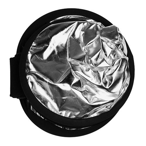 Fototdiox Pro 2-in-1 Teardrop Reflector - 48in (120cm) Premium Grade Collapsible Disc (Silver/White) - color: Silver/White, size: 48-Inch