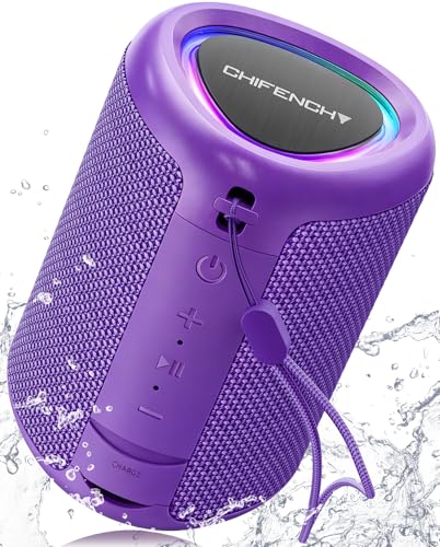 Portable Bluetooth Speaker Beach Essentials: IPX5 Waterproof for Outdoor/Powerful HD Sound/Dynamic Light/All Day Playtime/Wireless BT 5.3/TWS Pairing, Travel|Camping|Pool Accessorie, School Supplies - color: Purple