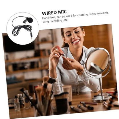 Mini Metal Clip Lavalier Microphone Omnidirectional Condenser Mic for Mobile Phones Laptops and Cameras for Streaming Video Calls and Recording Black
