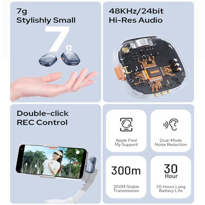Godox Cube-SL kit1 2.4G Wireless Lavalier Microphone for iPhone 14/13/12,Lightning Mini Lapel Microphone Wireless,Hi-Fi Audio,1000FT Range,Noise Cancellation,30H Battery for Streaming Video Recording - size: CUBE-SL-Kit1