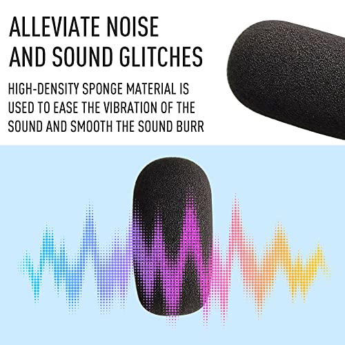 AKSONMN 10-Pack Foam Mic Covers for Wireless Laval.Operations Microphones - 1.4" Ball-Type Windscreen for Clear Audio, Fits Podcasting, Vlogging, Interviews