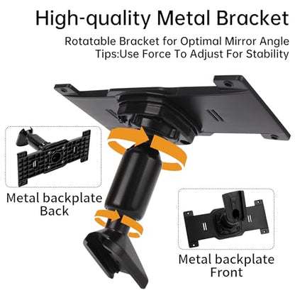Dash Cam Mirror Mount, Rear View Mirror Dash Cam Mount Back Plate Panel Kit for 5.5" - 12" Rearview Mirror Dash Cams