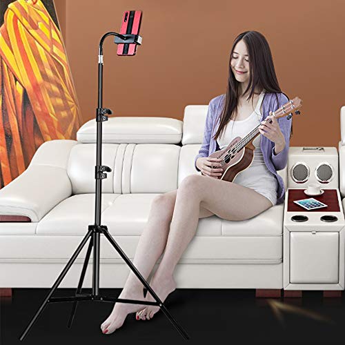 Cell Phone Tripod 27inch to 80inch Adjustable Phone Video Stand for iPhone & Camera Video Recording Vlogging/Streaming/Photography Rotatable Live Video Stand Compatible Mobile Phones