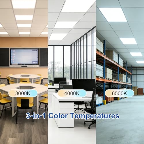 AIKVSXER 2x2 LED Flat Panel Light with Wireless Switch & App Control 6Pack | 50W 5500LM ,3000K-6500K,Night Light Mode,10-100% Dimmable,Recessed 2x2 LED Drop Ceiling Light for Office Home & Schools