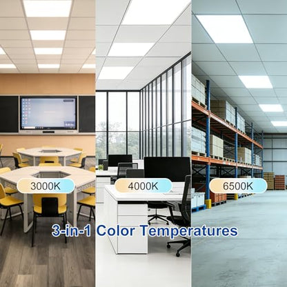 AIKVSXER 2x2 LED Flat Panel Light with Wireless Switch & App Control 6Pack | 50W 5500LM ,3000K-6500K,Night Light Mode,10-100% Dimmable,Recessed 2x2 LED Drop Ceiling Light for Office Home & Schools