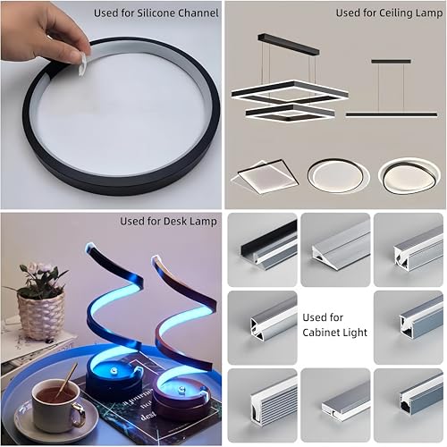 16.4Ft/5M Silicone LED Cover, Alumium Profile Silicone Channel Diffuser Flexible PC Lampshade Line for Strip Lights, Ceiling Lamp, Under Cabinet Cover Replaceable Installation (16mm) - color: 16mm