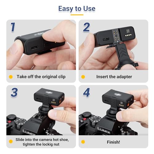 JJC Cold Shoe Mount Adapter for DJI Mic 2 with 1/4" Screw, DJI Mic 2 Camera Adapter Compatible with Canon Nikon Sony Cameras Tripod Camera Cage for Vlogging Video Recording - size: For DJI Mic 2 Receiver