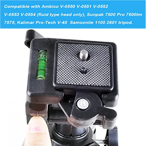2 Pack 41mm and 43mm Tripod Quick Release Plate Camera Mounting Adapter, 2 Sizes QR Plate Camera Tripod Ball Head Parts Replacement Compatible with Ambico Sunpak Kalimar Zomei Tripod Mount - size: 41mm+43mm