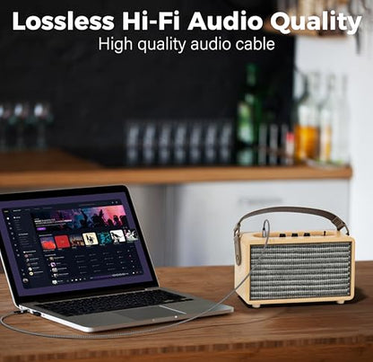 USB to 6.35mm TRS Stereo Audio Cable 6 FT, USB-A to 1/4" Audio Adapter Aux Jack Stereo Cord, Gold-Plated Connector, Nylon Braided Jacket, DAC Chip, for Laptop, Amplifier, Mixer, Home Theater, Speaker - size: 6FT