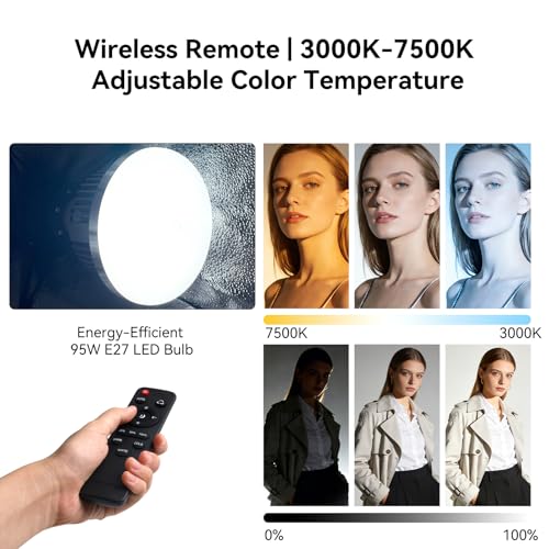 Softbox Lighting Kit 20"x20" with Remote Control, Photography Lighting Kit with Adjustable LED Light, 3000K-7500K Studio Lights for Product Photography, YouTube, Video Recording - size: 20"x20" 1PK