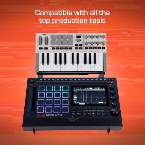 2-Tier XTS Desktop Stand, Adjustable Length from 10.6" - 18.5" for Sampler/Synth/MIDI Controller/Drum Machine, fits MPC Live 3 & Live 2/TR-8S/Analog Rytm/Octatrack, easy to assemble and resize - size: 2-Tier