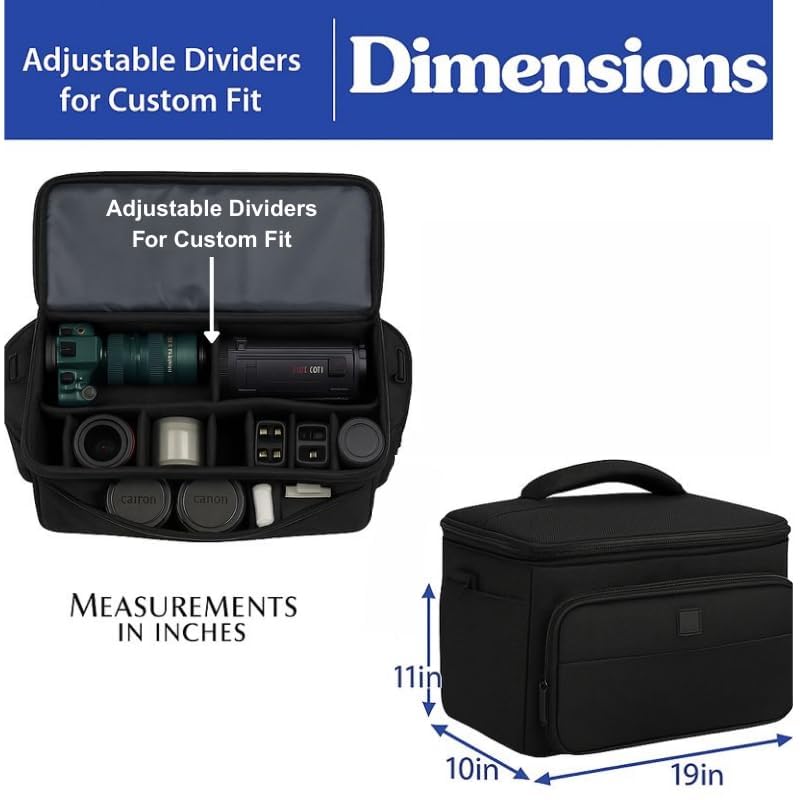 eCostConnection Extra Large Soft Padded Water Resistant Camcorder Equipment Gadget Bag/Case for Canon XA10, XA20, XA25, XH-G1s, XL2 and More Cameras Camcorders and DSLR - size: Extra Extra Large