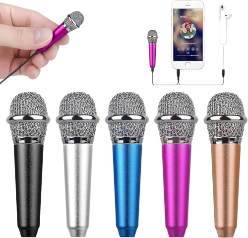 Mini Portable Vocal/Instrument Microphone for Voice Video Recording Singing,Vlogging,Podcasting,Tiny Microphone for iPhone Android Phone Computer Latop Notebook Tablet iPad(Rose Red) - color: Rose Red