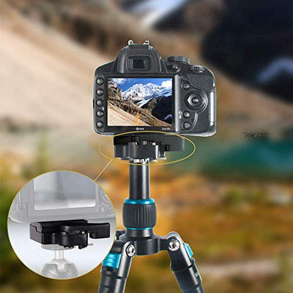 UTEBIT 323 RC2 Tripod Quick Release Plate, with 1/4" and 3/8" Camera Screw | Metal Rapid Connect Adapter Tripod Mount Plate for Manfrotto 200pl-14 Rc2 Camera Tripod Head, Black