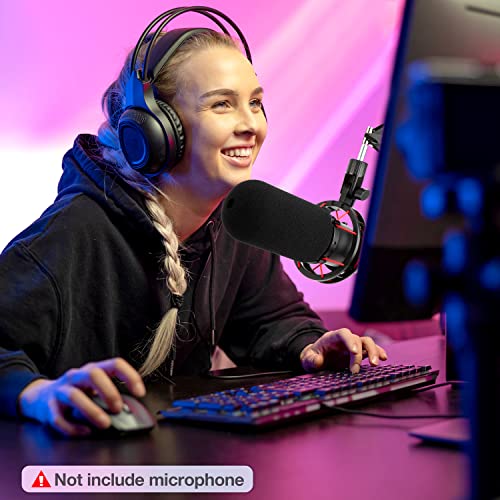 SUNMON HyperX QuadCast Pop Filter Windscreen Compatible with HyperX QuadCast S Microphone - Mic Foam Windscreen Noise Reduction,Improved Sound Quality, Microphone Pop Filter for HyperX QuadCast