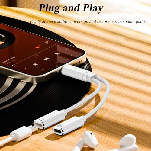 2-in-1 USB C to C Cable, PD 100W Charging & Audio Headphone Adapter with Microphone, Support USB 2.0(480Mbps) Data Transmission, Compatible with Phone, Laptop, Desktop and More