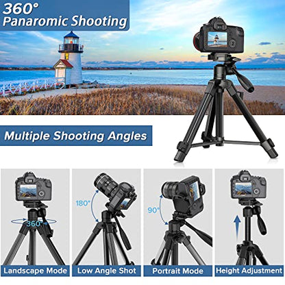 Camera Tripod 69 Inch, Patented 3-Way Swivel Portable Phone Tripod Professional Aluminum Alloy Travel Phone Camera Stand Monopod for Canon Nikon GoPro DSLR, DV Video Camcorder, Smartphone Black - size: 69 inch