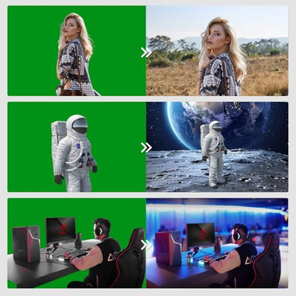 BEIYANG 5 Ft x6.5 Ft Photography Backdrop Green Screen, Green Background Non-Reflective Fabric, Wrinkle Resistance Greenscreen Photo Background for Chromakey Photo Studio Video Shooting - color: Green, size: 5x6.5ft